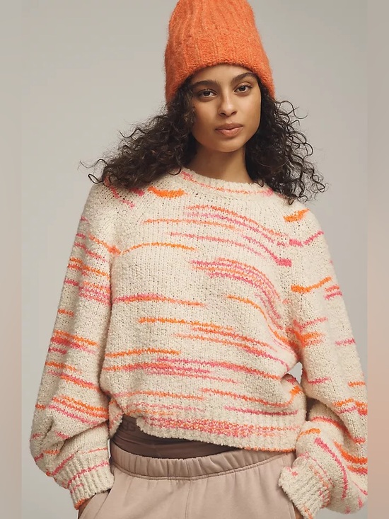 Anthropologie Sweaters - Anthropologie Pilcro Balloon-Sleeve Crew-Neck Sweater Multicolor Boho Casual